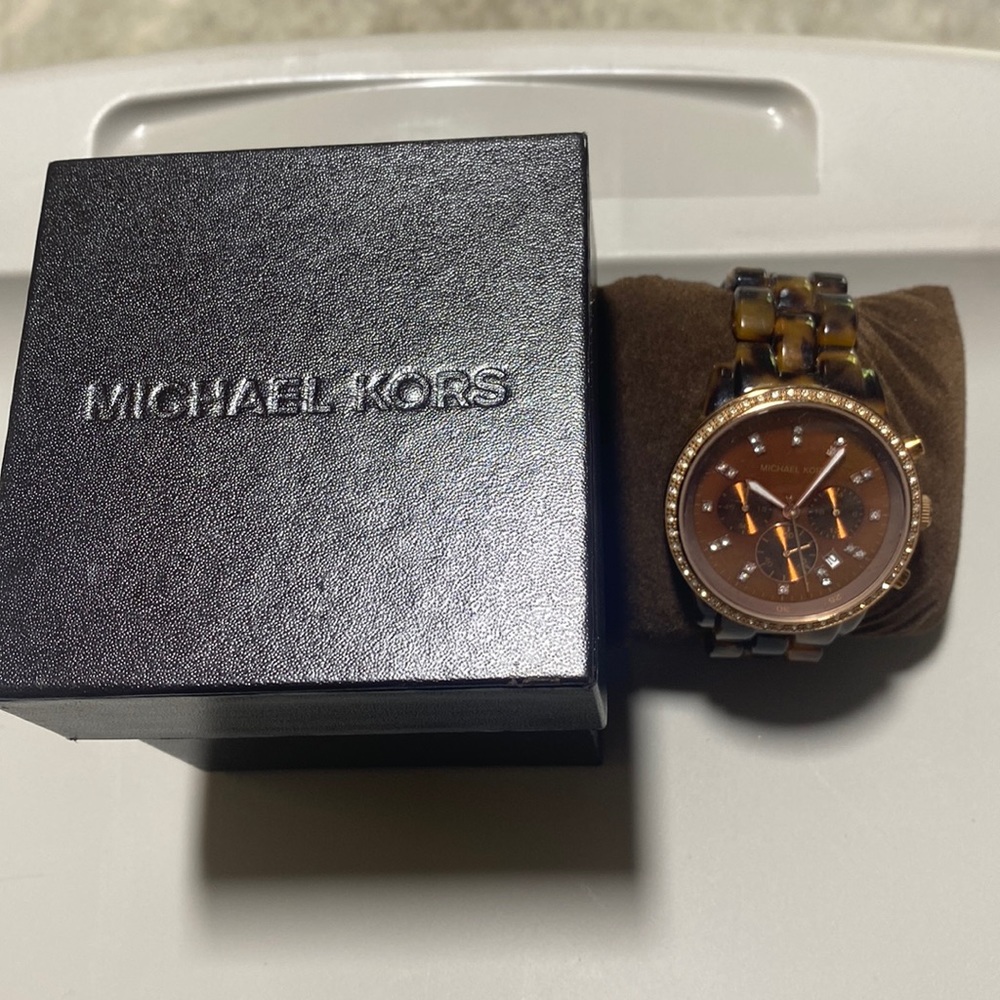 Tortoiseshell Michael Kors watch
